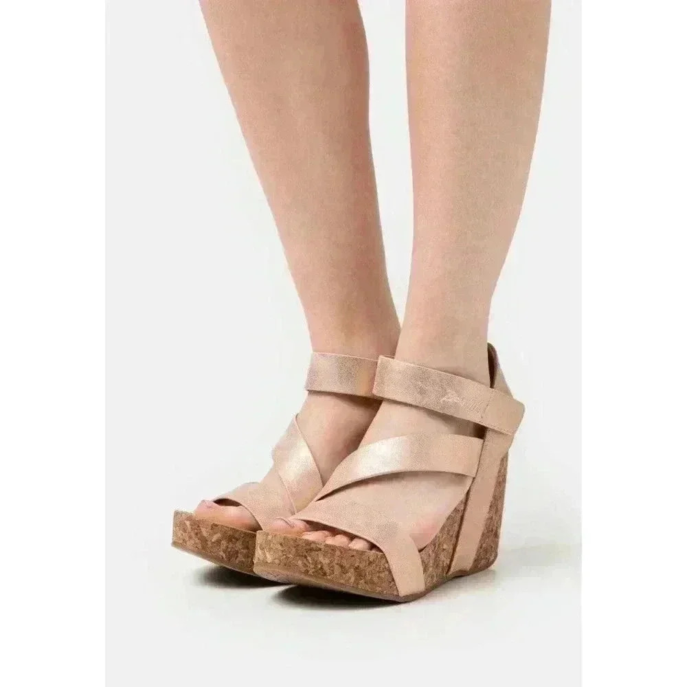 Blowfish Malibu Hapuku Wedge Heel Sandals Brown Size 10